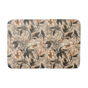 Vintage Floral Pattern Bath Mat