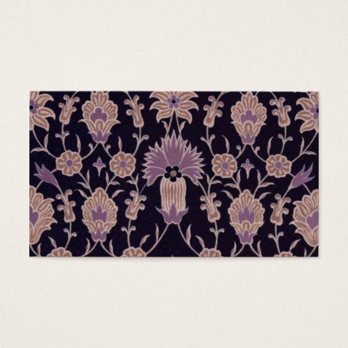 Vintage Floral Pattern - Black Mauve Pink Business Card
