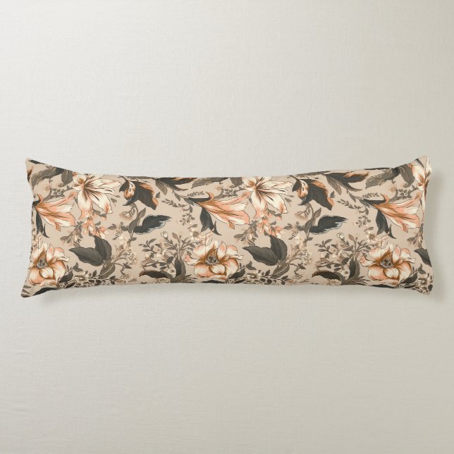 Vintage Floral Pattern Body Pillow (Front)