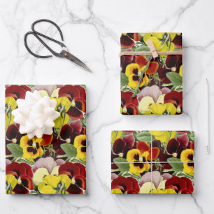 Vintage floral pattern. Botanical. Pansy garden Wrapping Paper Sheets