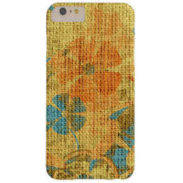 Vintage Floral Pattern Burlap Rustic Jute Barely There iPhone 6 Plus Case