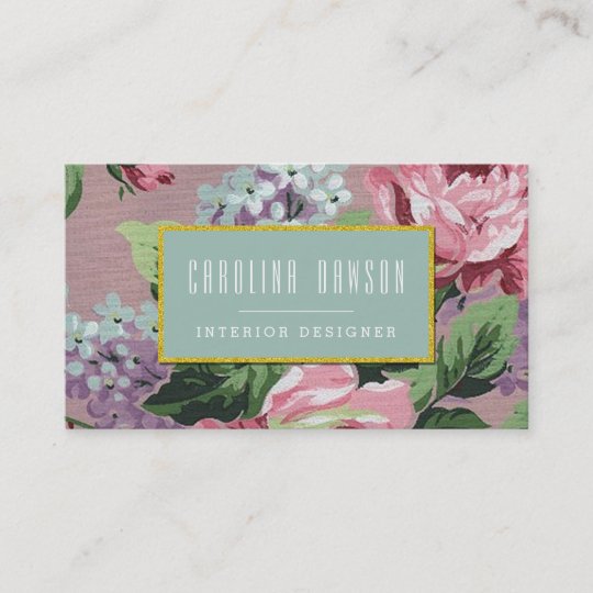 Vintage Floral Pattern Business Card | Zazzle.com