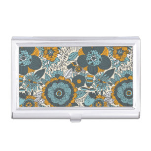 Vintage floral pattern business card holder