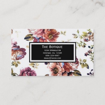 Vintage Floral Pattern Business Cards by stopnbuy at Zazzle