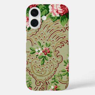 Vintage Floral Pattern iPhone 16 Case