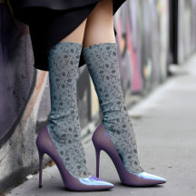 Vintage Floral Pattern Chic Elegant & Classy Grey