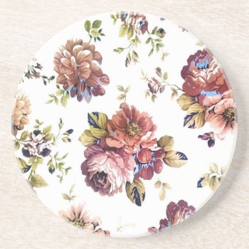Vintage Floral Pattern Coaster by stopnbuy at Zazzle