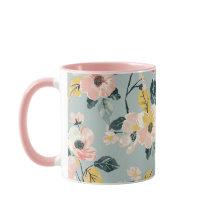 Vintage Floral Pattern Coffee Mug