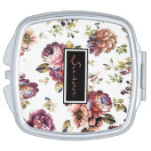 Vintage Floral Pattern Compact Mirror (Side)