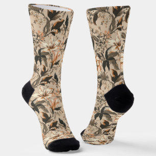 Vintage Floral Pattern Crew Socks