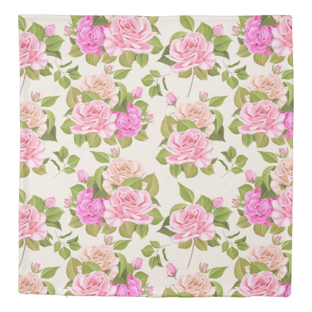 Vintage Floral Pattern Duvet Cover (Back)