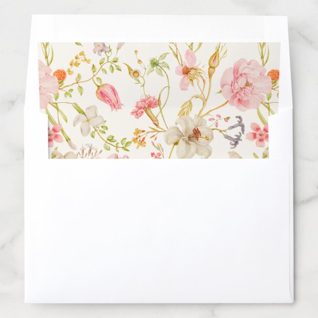 Vintage Floral Pattern Envelope Liner (In Envelope)