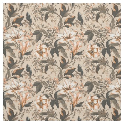 Vintage Floral Pattern Fabric