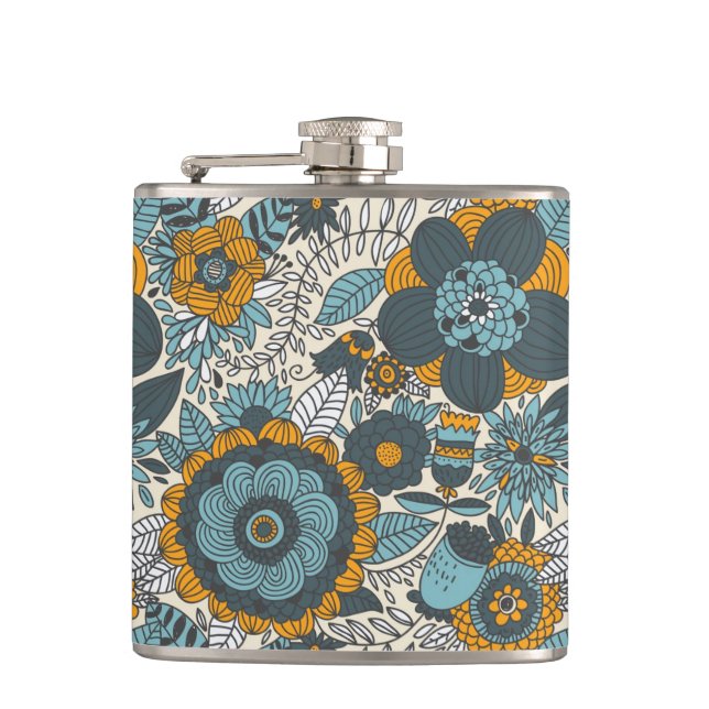 Vintage floral pattern flask (Front)