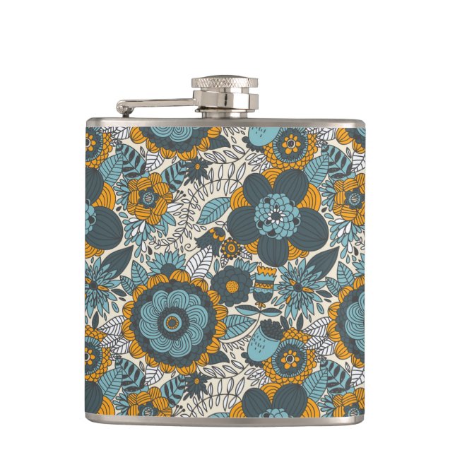 Vintage floral pattern flask (Front)