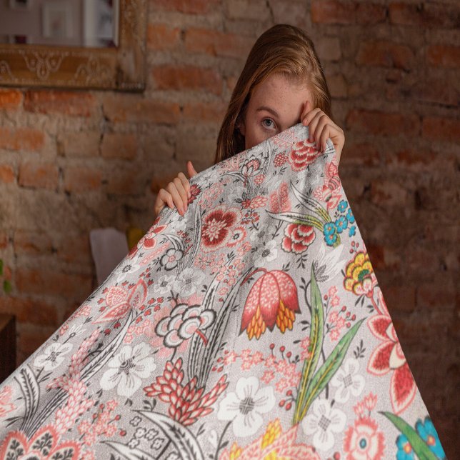 Vintage Floral Pattern Fleece Blanket (Vintage Floral Pattern Fleece Blanket)