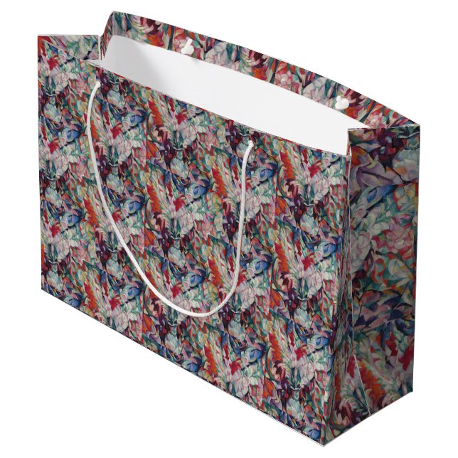 Vintage Floral Pattern Gladiolus Large Gift Bag (Back Angled)