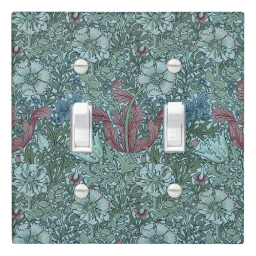 Vintage Floral Pattern Green Blue Red White Light Switch Cover