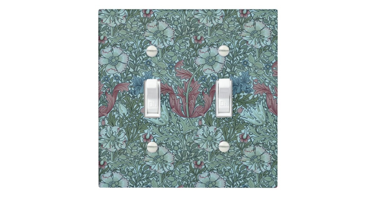 Vintage Floral Pattern Green Blue Red White Light Switch Cover | Zazzle
