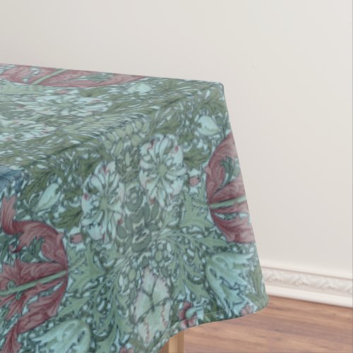 Vintage Floral Pattern Green Blue Red White Tablecloth
