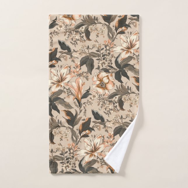 Vintage Floral Pattern Hand Towel (Hand Towel)