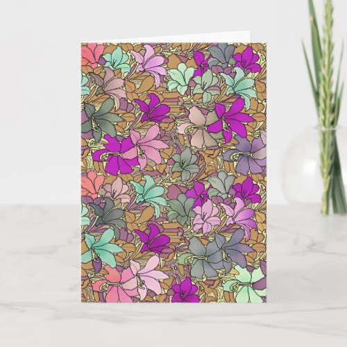 Vintage Floral Pattern Illustration Card