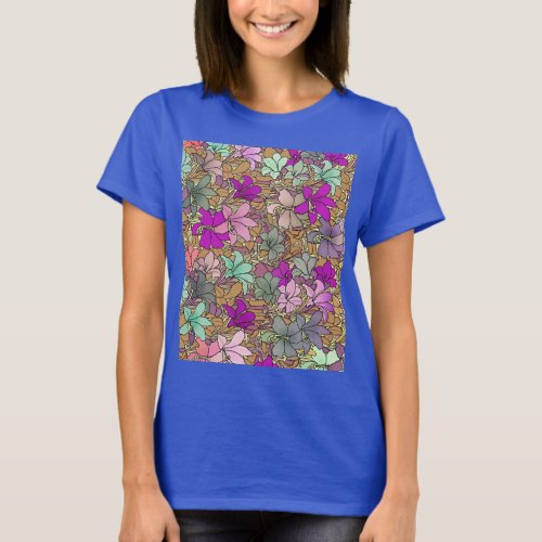 Vintage Floral Pattern Illustration T_Shirt