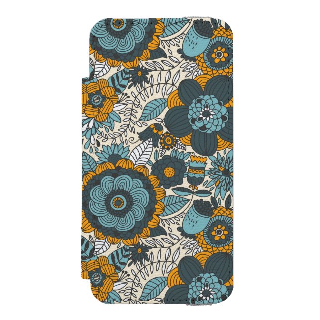 Vintage floral pattern incipio iPhone wallet case (Folio Front)
