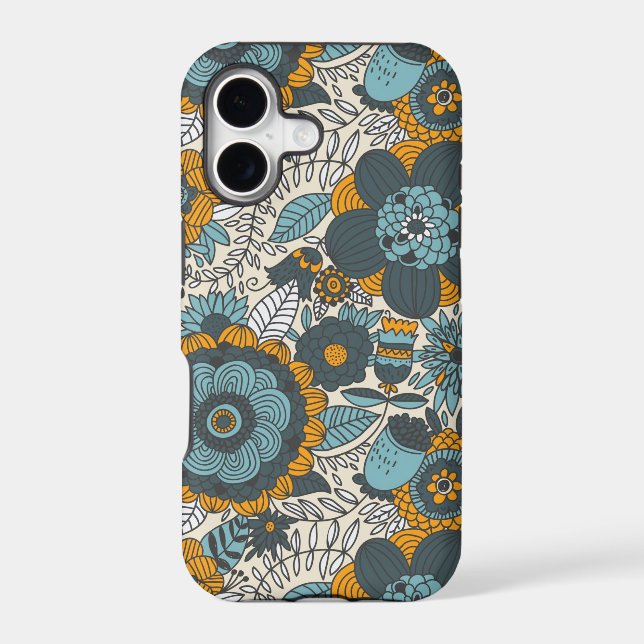 Vintage floral pattern iphone case (Back)