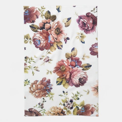 Vintage Floral Pattern Kitchen Towel