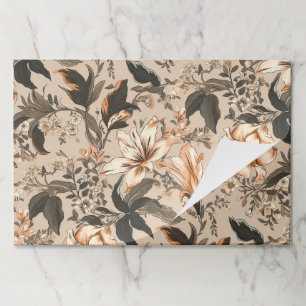 Vintage Floral Pattern Large Tearaway Placemat