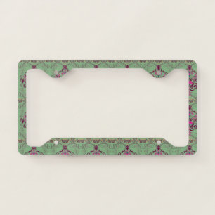 Vintage floral pattern   license plate frame