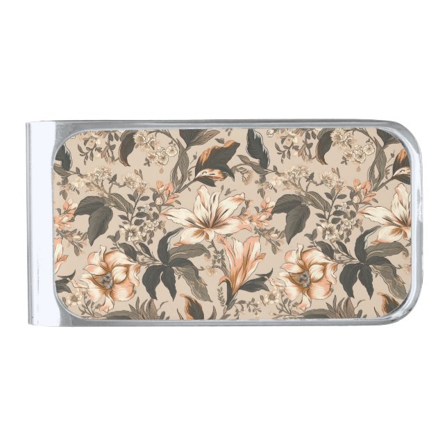 Vintage Floral Pattern Money Clip (Front)