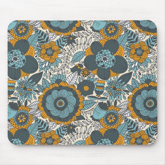 Vintage floral pattern mouse pad (Front)