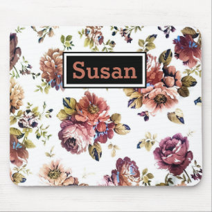Vintage Floral Pattern Mousepad