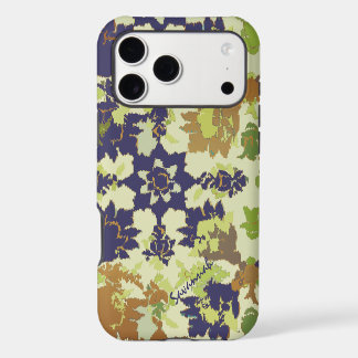 Vintage Floral Pattern Navy Copper Lime iPhone 17 Pro Max Case