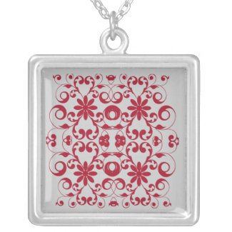 Vintage floral pattern necklace