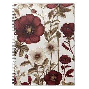 Vintage floral pattern notebook