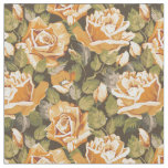 Vintage Floral pattern of yellow roses Fabric
