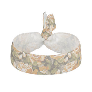 Vintage Floral pattern of yellow roses Hair Tie