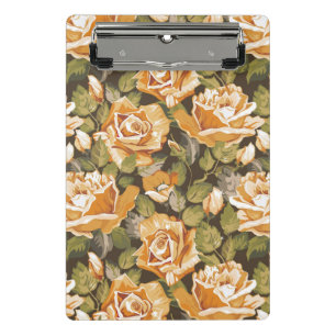 Vintage Floral pattern of yellow roses Mini Clipboard
