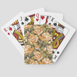 Vintage Floral pattern of yellow roses Poker Cards