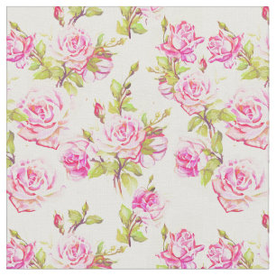 Vintage Floral Pattern Old Pink Roses Fabric