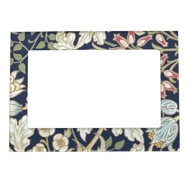 Vintage Floral Pattern on Blue Magnetic Frame (Front)