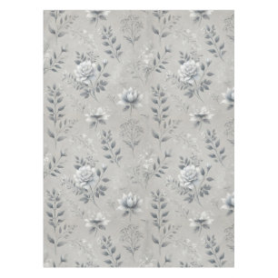 Vintage Floral Pattern on Rustic Gray Background Tablecloth