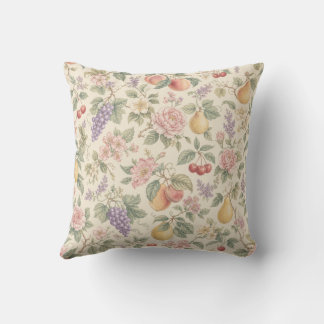 Vintage Floral Pattern Outdoor Pillow