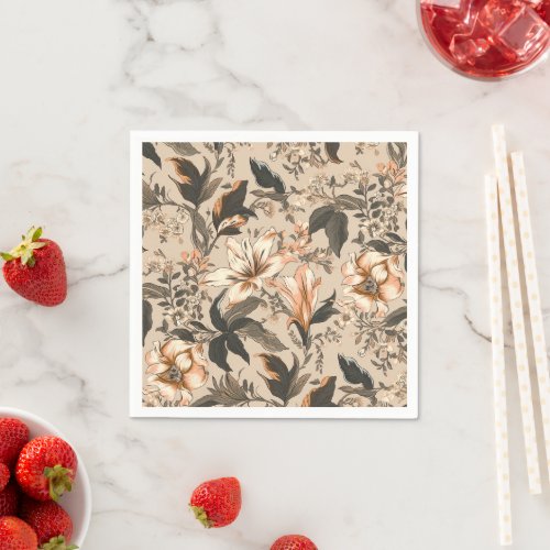 Vintage Floral Pattern Paper Napkin