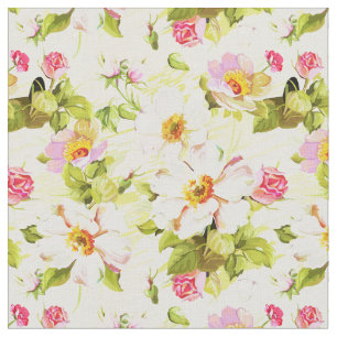 Vintage Floral Pattern Peonies Old Roses Fabric