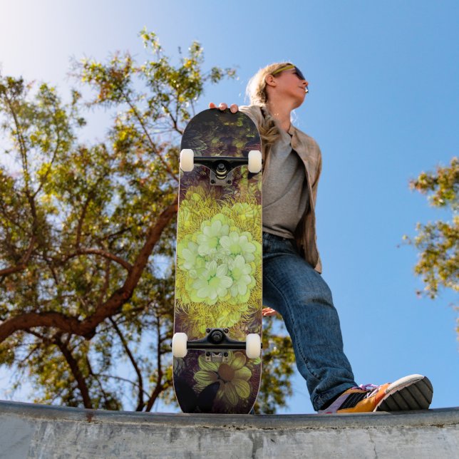 Vintage Floral Pattern Skateboard (Outdoor 1)