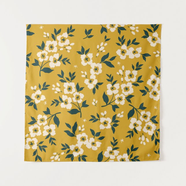 Vintage floral pattern, small white flowers. tapestry (Front)